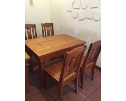 THANH LÝ BỘ BÀN GHẾ ĂN GỖ 4 GỖ THÔNG (MỚI 90%)